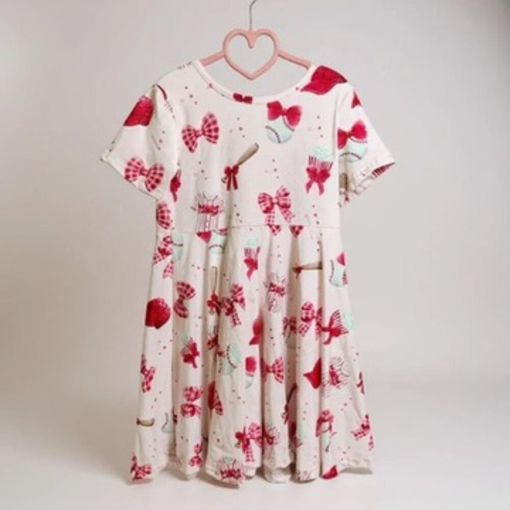 Pink and red girls baseball dress NWT